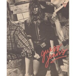 Vintage 1986 Guess Jeans Print Ad Western Cowgirl Denim Fashion Wayne Maser
